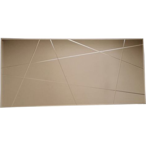 Specchio Salve, Dettagli Geometrici, Forma Rettangolare, Colore Struttura Trasparente, 62x130h cm Marrone Bronzo