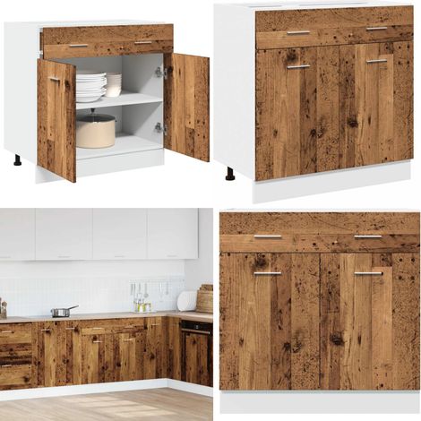 vidaXL Schubunterschrank Altholz-Optik 80x46x81,5 cm Holzwerkstoff (1/5)