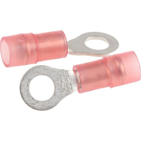 Cosses à œillet RS PRO, Isolé, Rouge, 1.5mm², M4.5 (8), 8mm