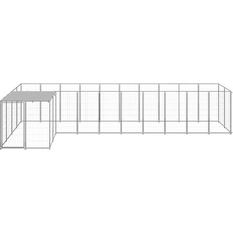 Maison Exclusive - Gabbia per Cani Argento 7,26 m² in Acciaio (1/5)