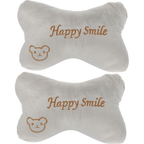 Lot de 2 Coussins Oreillers Cervical Voiture en Coton Doux Gris, Appui-tête Ergonomique, Oreillers de Voyage Confortables pour Adultes, Accessoires Intérieurs Automobile (1/5)