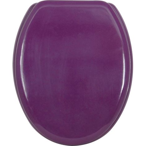 Abattant WC MDF CLÉO - Charnières INOX - Usage Salle de Bain - 30 x 20 x 15 cm - Violet (1/5)