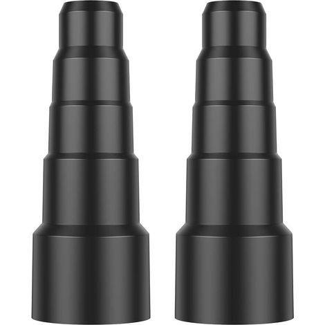 Lot de 2 adaptateurs pour aspirateur, kit réducteur universel pour tuyau d'aspirateur, raccord à 5 niveaux, adaptateur pour outils électroportatifs et extraction de poussière, noir (1/5)