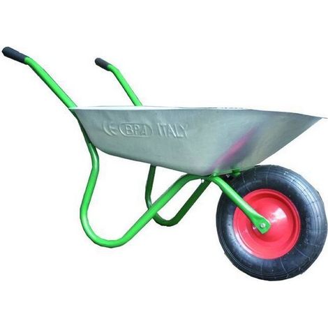 Vigor 5973610 Hobby-Garden Carriola 75Lt Ruota Antiforo Piena Vasca Acciaio Zincato Telaio Verde
