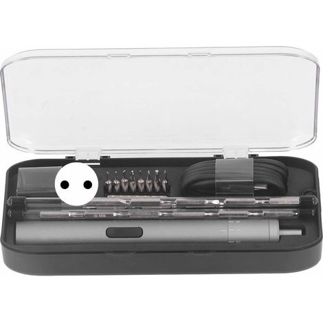 Tournevis électrique sans fil rechargeable 395 tr/min, 24 embouts inclus, prise UE 100-240V, pour réparation et entretien. (1/5)
