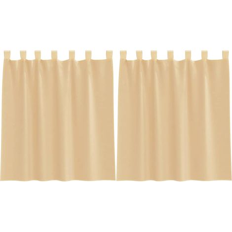 Maison Exclusive - Voile Vorhänge mit Schlaufen 2 Stk. Sandfarbe