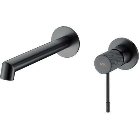 ► Grifo de lavabo empotrado Line Black Gun Metal [ IMEX® ]