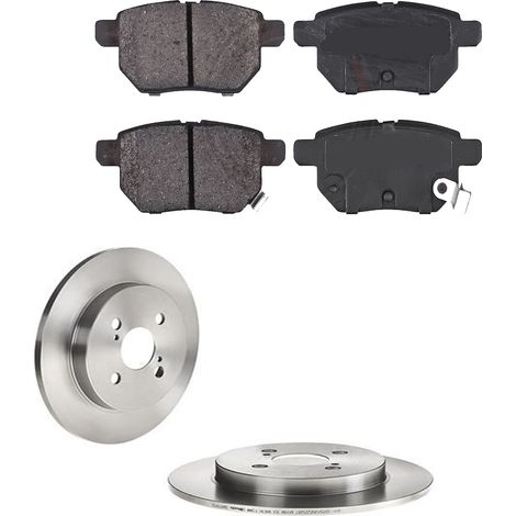 KIT FRENI POSTERIORI compatibile con TOYOTA YARIS (P9) - DISCHI + PASTIGLIE OEM: P 83 083 , P 83 087 / 17750 , 17827 /SOSTITUZIONE DIRETTA/BASSA POLVERE/SILENZIOSO