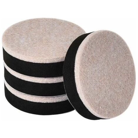 Rehausseurs de meubles empilables pour lit – Lot de 4 pièces – Diamètre 63,5 mm – Hauteur 16,5 mm – Feutre antidérapant silencieux (1/5)
