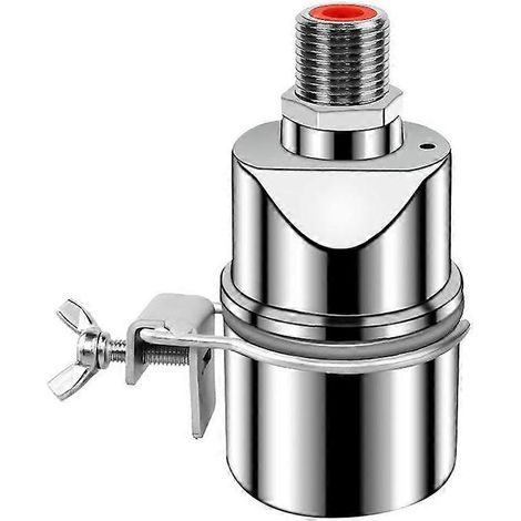 Vanne de contrôle automatique du niveau d'eau, flotteur à bille en acier inoxydable 1/2 pouce, pour réservoir de piscine, droite avec clip. (1/5)