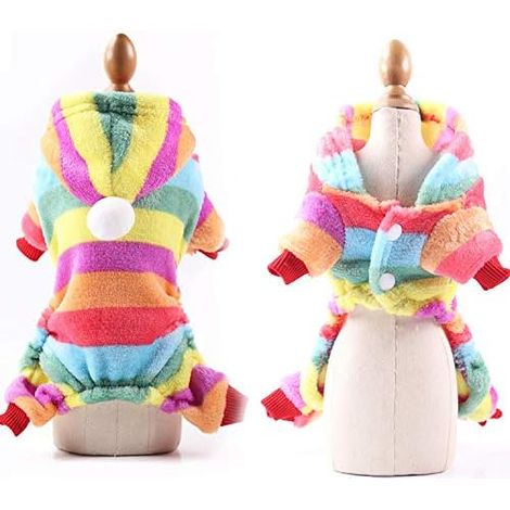 Vêtements pour animaux de compagnie pour chiens (rayures colorées XL)-Fei Yu