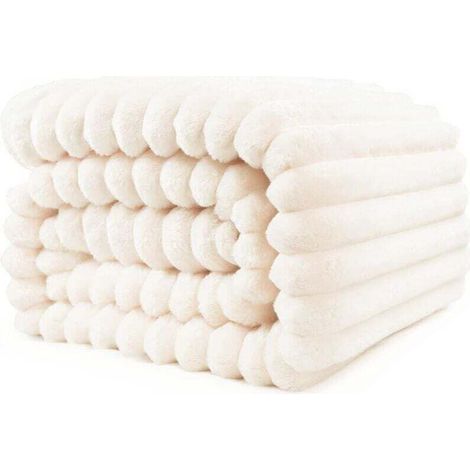 Couverture douillette 150 x 100 cm – Couverture chaude et moelleuse pour maman, femmes et petites amies (beige, 150 x 100 cm)