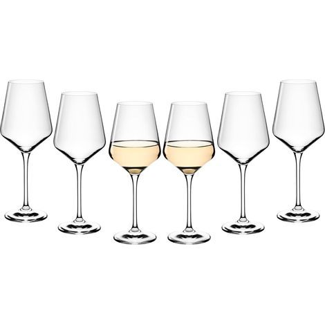 6er-Set Weißweingläser, 460 ml, Kristallweinglas, spülmaschinenfest, modernes Design (1/5)