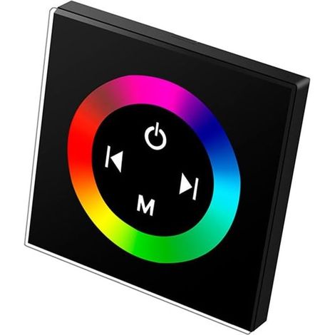Télécommande tactile LED RVB 12V 24V 288W  Panneau de contrôle verre trempé 4 broches  Compatible bandes lumineuses couleur changeante