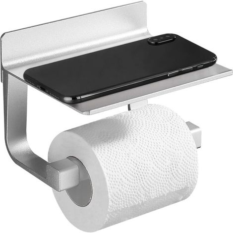 Toilet Paper Holder Strong Roll Toilet Paper Holder, Self-Adhesive, Silver Metal