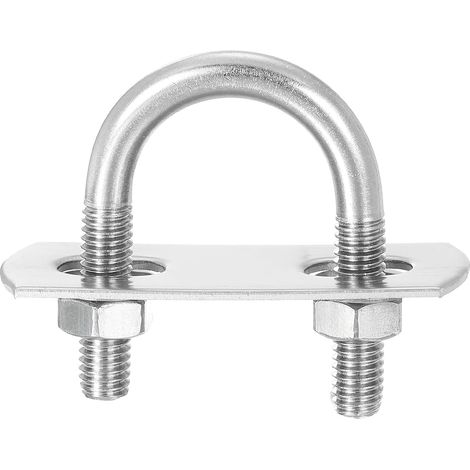 Round U Bolts, 4 Sets 18mm(0.71") Inner Width 36mm Length M6 304 Stainless Steel U Bolt Clamp with Nuts and Plates for Boat Trailer (1/5)