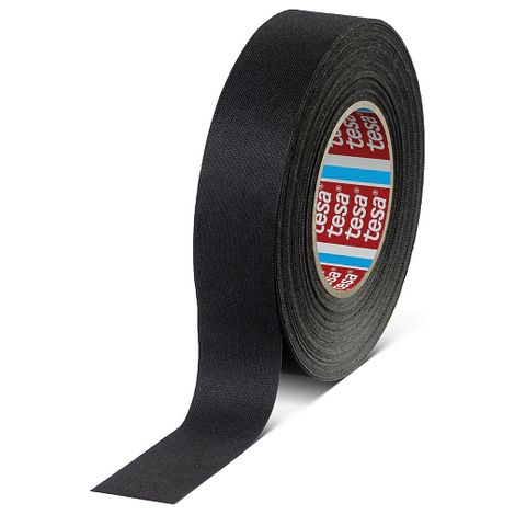 Nastro adesivo in tessuto liscio nero Tesa, 19 mm x 25 m