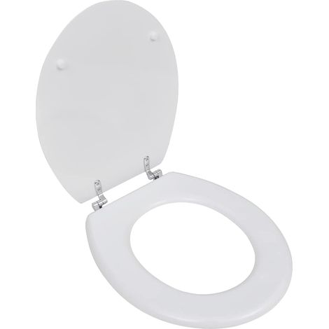 Abattant de toilette en MDF, design simple, blanc (1/5)