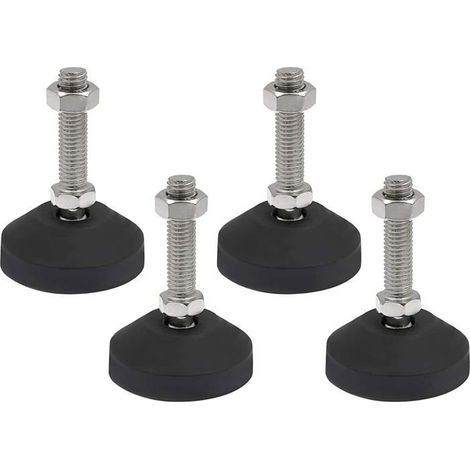 Jeu de 4 pieds réglables M10 x 50 mm Vis de réglage Pied de meuble Inclinaison maximale de 20° (1/4)