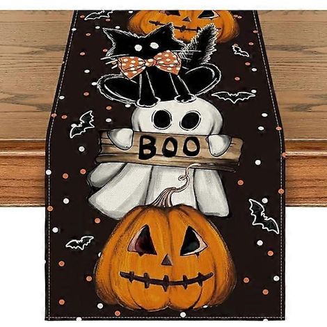 Nappe fanion citrouille fantôme d'Halloween, nappe fanion pour table de restaurant, nappe fanion pour thé (1/5)