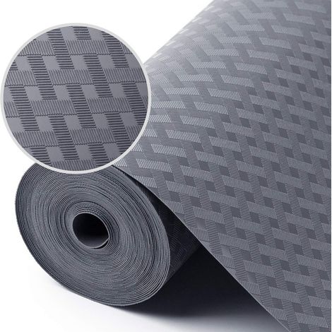 Tapis Fond de Tiroir, Tapis de tiroir Non-Adhésif Antiderapant, Tapis de Frigo Peut être Coupé en Taille pour Protection Tiroir Placard Cuisine (Gris-30cm x 500cm) (1/5)
