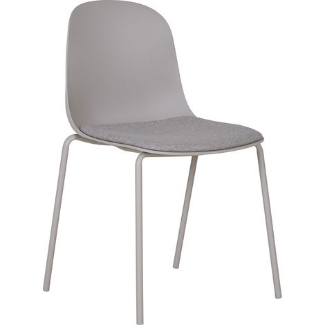 Set 2 sedie da pranzo Madalena in Grigio Chiaro con Gambe Grigie