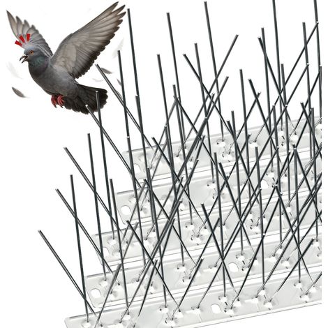 VOUNOT® Pic Anti-Pigeon 4.5M - 25cm x 18pcs - acier Inoxydable - pic anti oiseaux avec attaches câbles