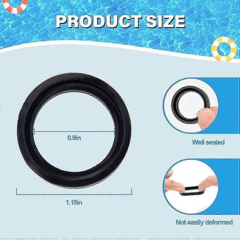 Kit de 4 joints d'entrée et de sortie pour spa Intex Pure, joints entre les connecteurs, joints d'étanchéité pour spa Simple 11699. Assure un flux d'eau continu. Silicone chaud. (1/4)