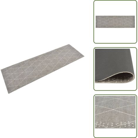 Alfombra con diseño de rombos - vidaXL Alfombra de cocina lavable terciopelo dibujo rombos 60x180 cm - Alfombra antideslizante