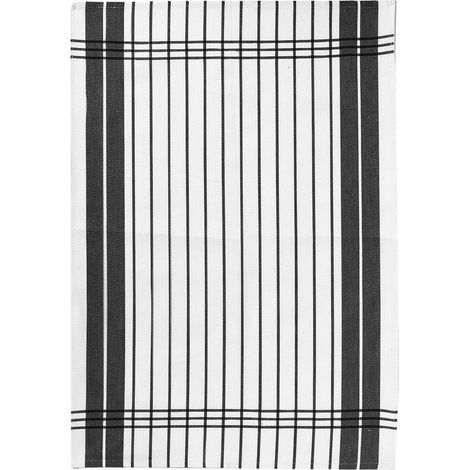 Torchon de Cuisine Little Stripes en Coton Absorbant Rayures Noires 50x70 cm - PANGIVO (1/2)