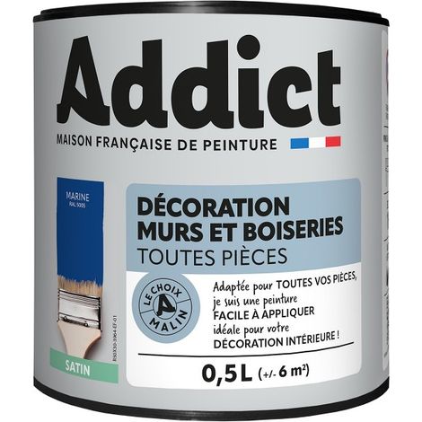 Peinture Acrylique Satin 0.5 Litre Marine - Addict