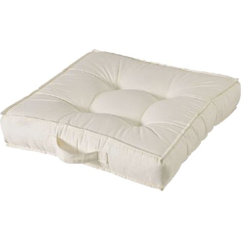 Quadratkissen in gepolsterter Baumwolle 50x50 cm mit Wohnzimmergriff - Beige