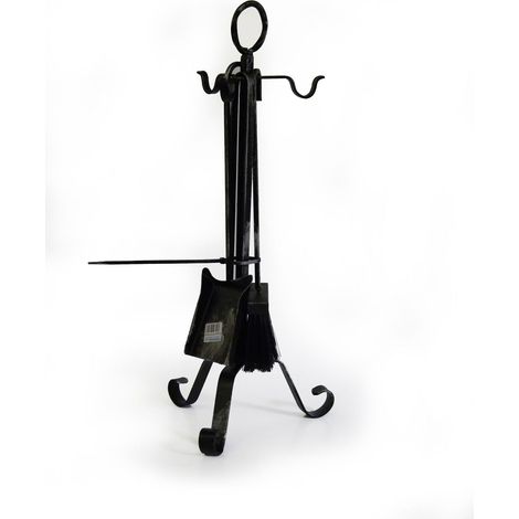 Porta accessori camino stufa con anello – Trespolo in ferro