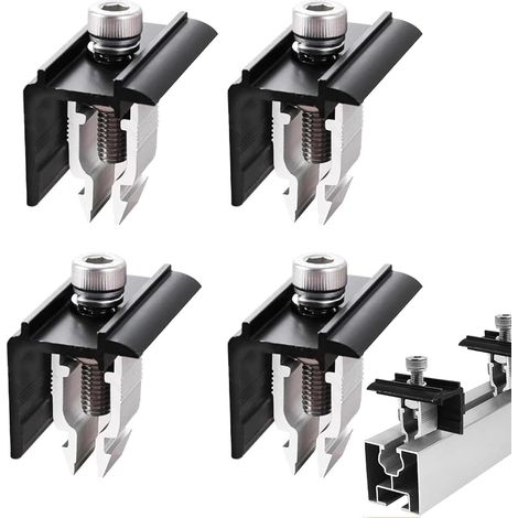 4 pièces Kit de Fixation Support pour Panneau Solaire Support Photovoltaïque Pour Toits 30mm Supports Toit de Montage pour Panneaux Solaires pour Toit, Camping, Camping-Car (1/5)