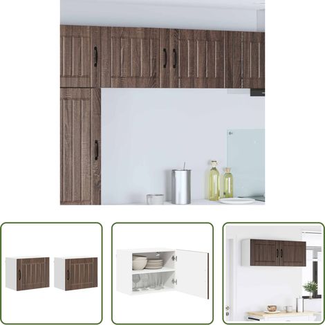 Küchenwandschrank - Küchenschrank 2 pcs Braun Eichen-Optik 50 x 31 x 40 cm (1/5)