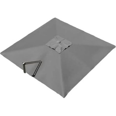Toile De Rechange - Parasol Déporté 4x3 M - Pour Auvent Rectangulaire 8 Baleines - Gris (1/5)
