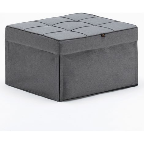 Pouf poltrona letto pieghevole in tessuto Sweet Relax - Grigio Scuro