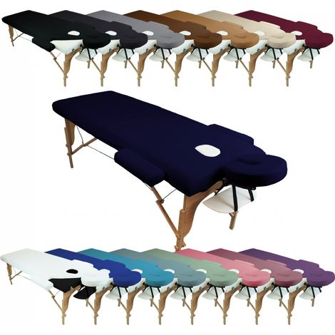 Kit complet de housses pour table de massage - Éponge - Bleu marine - Vivezen