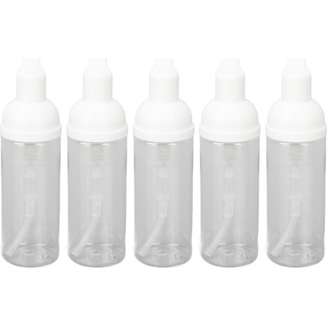 Flacon mousseur transparent 50ml x20, pompe doseuse anti-fuite, flacon voyage distributeur mousse, lot de 20 bouteilles moussantes 50ml (1/5)