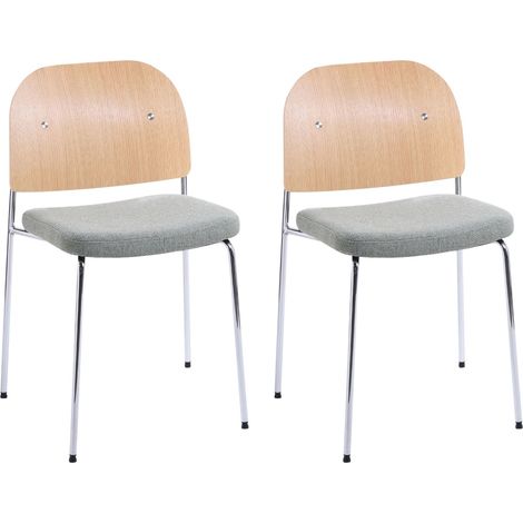 Set of 2 Dining Chairs Green Light Brown Plywood Backrest Metal Frame Upholstered Seat Stackable Vintage Loft Style ASHCROFT (1/5)