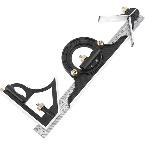 300MM multi-fonction rapporteur combinaison équerre règle en acier inoxydable outil de mesure professionnel charpentier outils