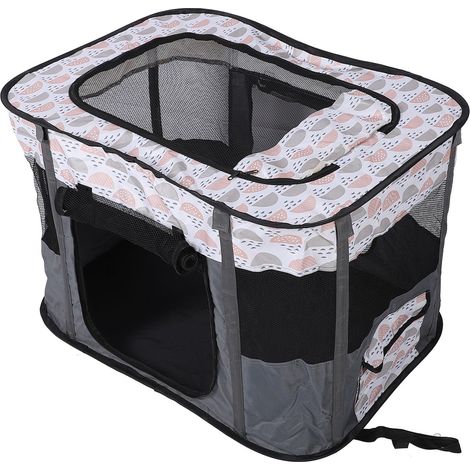 Parc pour Chiots et Chiens, Portable et Pliable, en Tissu Oxford et Respirante, avec Sac de Transport, 80 x 60 x 55 cm (1/4)