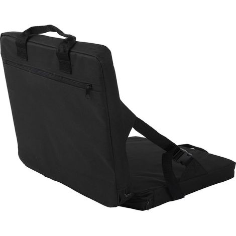 Faltbares Kissen, verstellbares tragbares Outdoor-Campingstuhlkissen mit Rückenlehne, Schwarz.