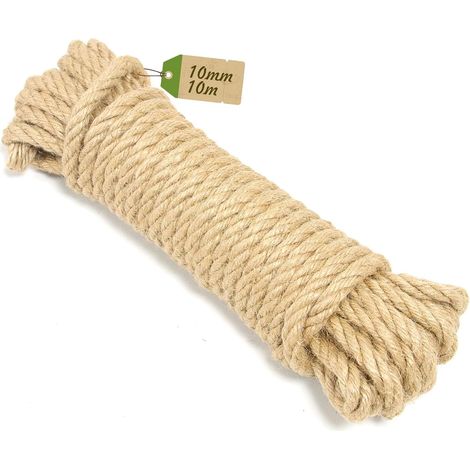 1 - Ficelle Jute - Corde Naturelle - Résistante Et Écologique Pour Diy Décoration Jardin Et Jouets Chats - Couleur Nature - 10mm x 10m (1/5)