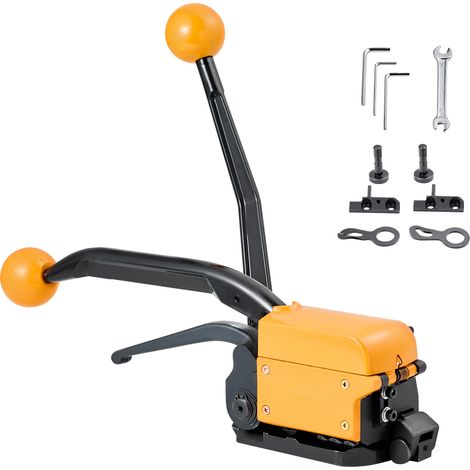 Mophorn Set di Reggiatura per Cinghie Metalliche, Kit Manuale in Acciaio A3 Robusto con Larghezza Regolabile, Strumento Ideale per Magazzino, Trasporto e Imballaggio Industriale (1/5)