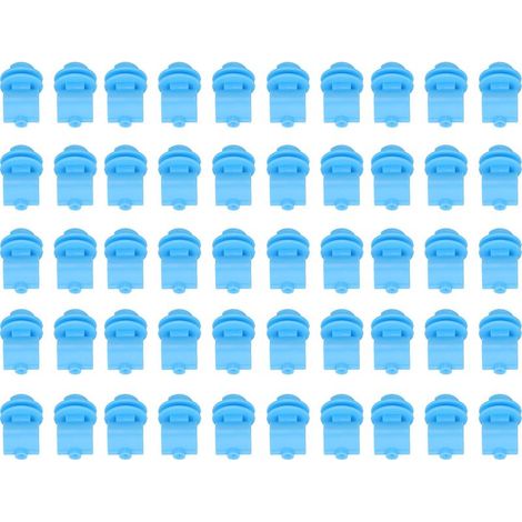 50 Pièces Isolateurs Clôture Électrique Ronds ABS pour Poteaux, Trou 2.1cm, Sécurité Ferme Bleu (1/5)