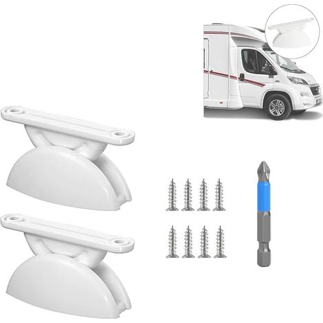 2 Paires Bloc Porte Caravane en Plastique, Bloque Porte Camping Car, Retenue de Porte Caravane, T Forme Arret de Porte Camping Car pour Cargo Remorque RV Bateaux (1/5)