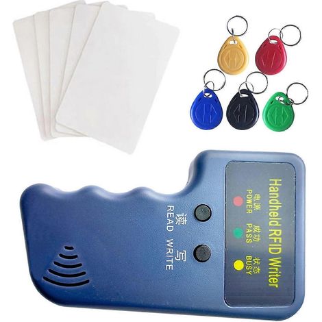 Copieur de cartes d'identité portable/copieur de cartes d'identité intelligentes, adapté aux porte-clés et cartes T5577, comprend 5 porte-clés T5577 et 5 cartes T5577. (1/5)