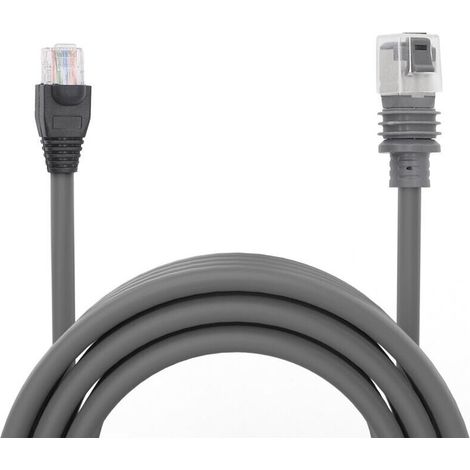 Satellite Ethernet Cable, Rectangular Replacement to Prevent Water Damage, Portable for Mini Satellite, Rectangular, Grey (2 m / 7 ft) (1/5)