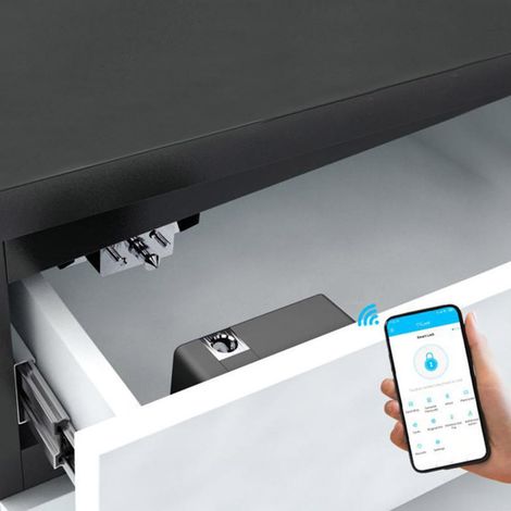 Applicable Smart Serrure de Tiroir, RFID électronique, Pour Armoires de Cuisine, de Meubles, avec application NFC, Serrure de Boîte aux Lettres, sécurité Enfant, Serrure électronique, Noire